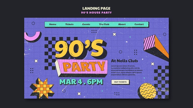 Free PSD house party  landing page template