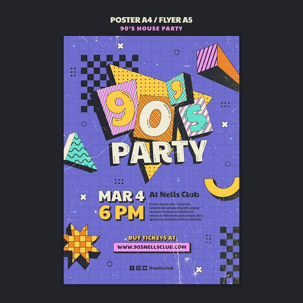 Free PSD house party  poster template