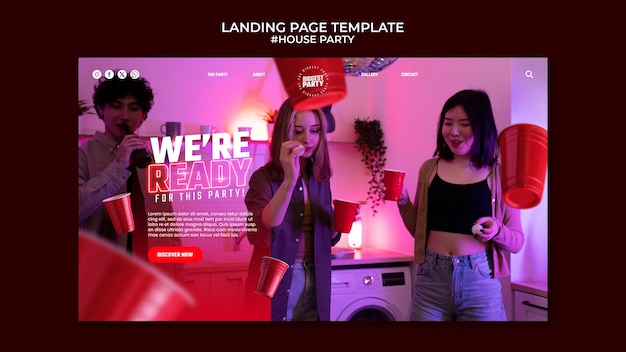 Free PSD house party template design