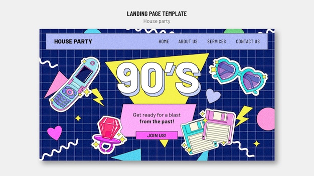 Free PSD house party template design