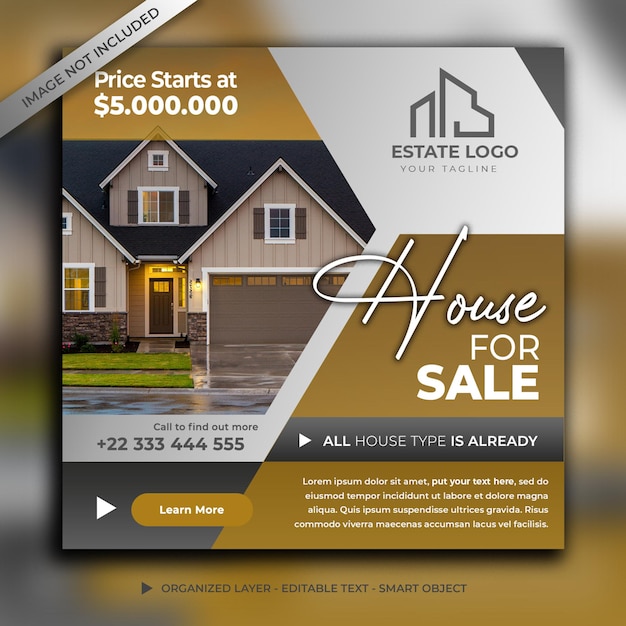 House for Sale Social Media Post Template