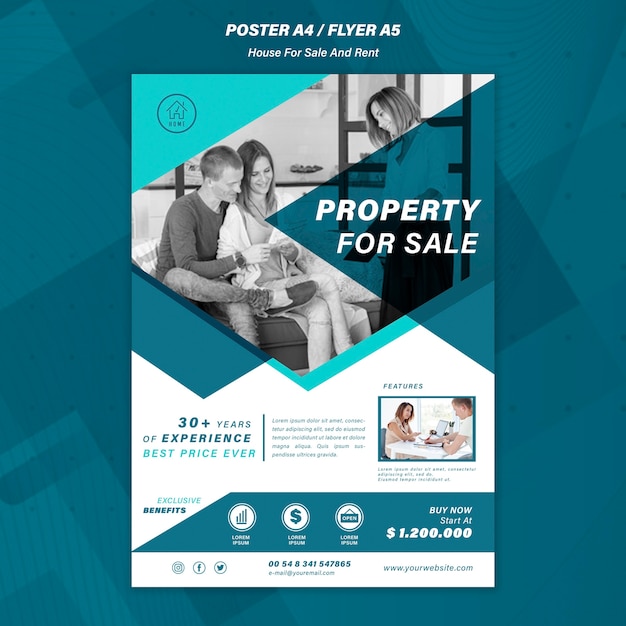 Free PSD house selling poster template