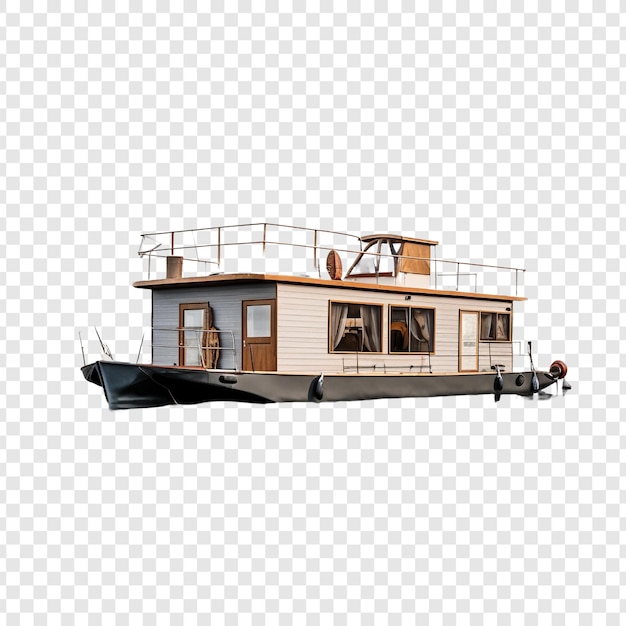 Free PSD houseboat house isolated on transparent background