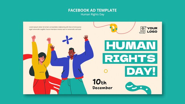 Human rights day celebration facebook template