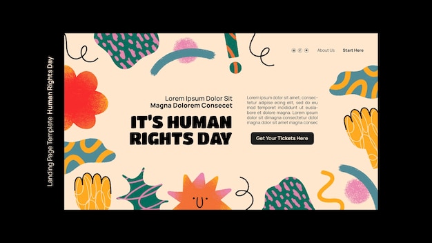 Free PSD human rights day celebration landing page