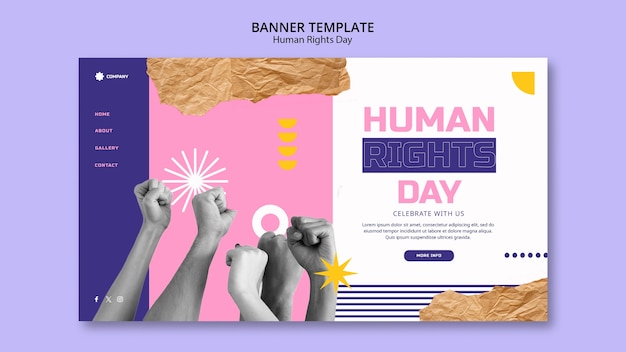 Free PSD human rights day celebration landing page