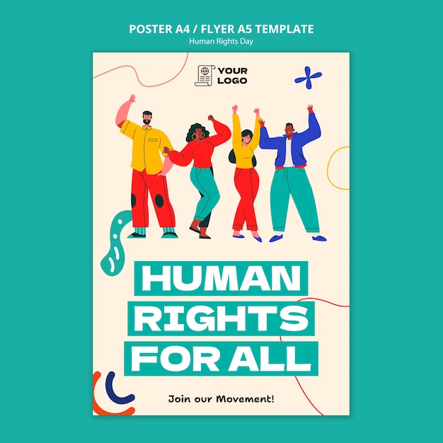 Free PSD human rights day celebration poster template