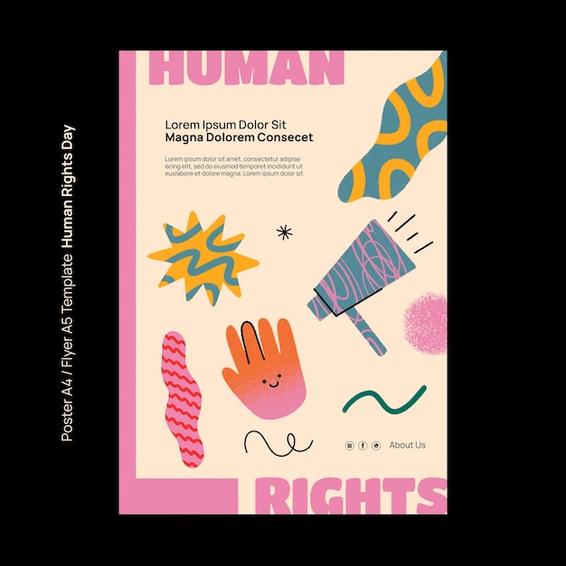 Free PSD human rights day celebration poster template