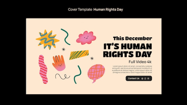 Free PSD human rights day celebration youtube cover