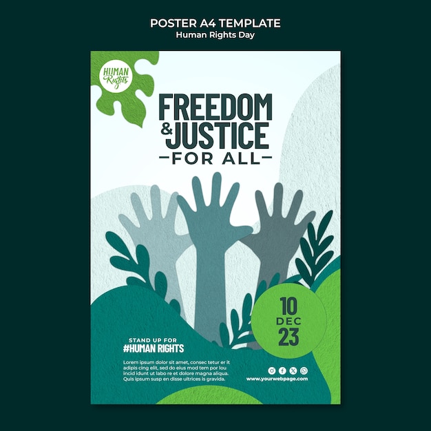 Free PSD human rights day template design