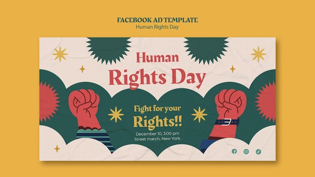 Free PSD human rights day template design