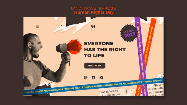 Free PSD human rights day template design