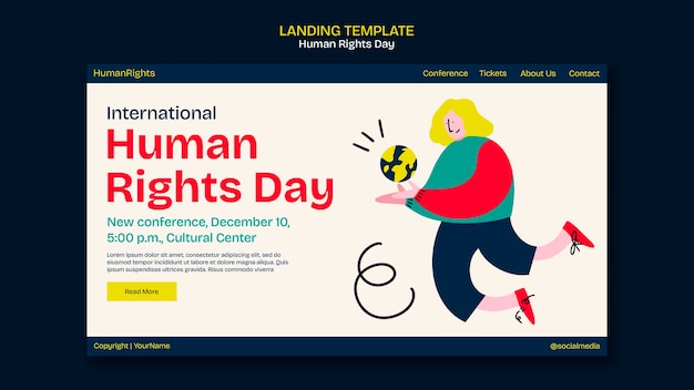 Free PSD human rights day template design