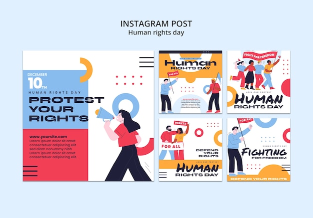 Free PSD human rights day template design