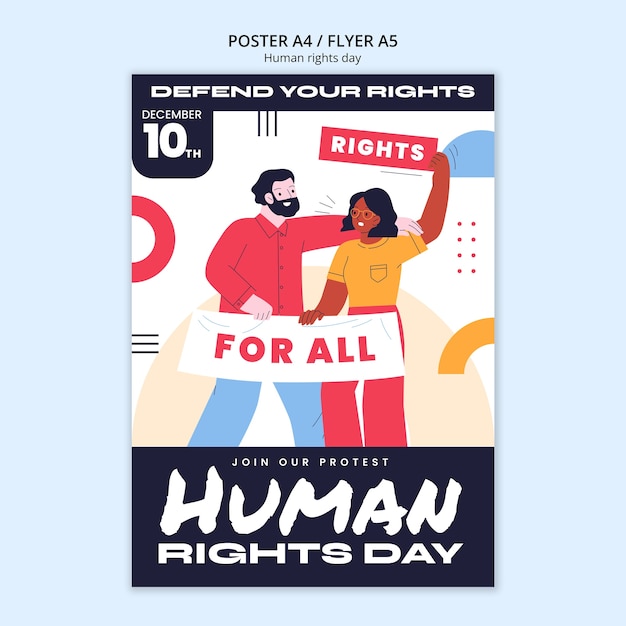 Free PSD human rights day template design