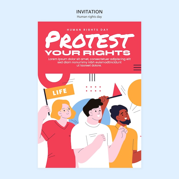 Free PSD human rights day template design