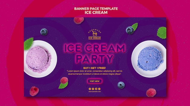 Free PSD ice cream banner template