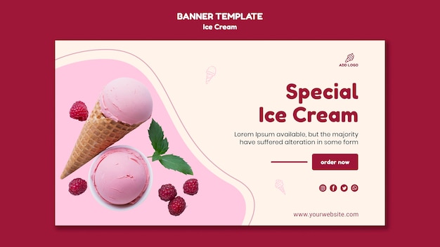 Free PSD ice cream banner template