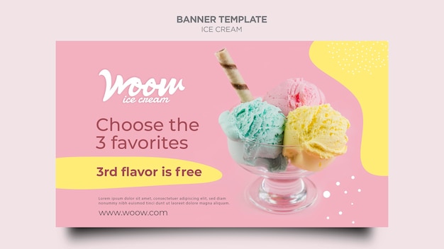 Ice cream banner template