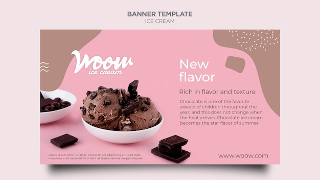 Free PSD ice cream banner template