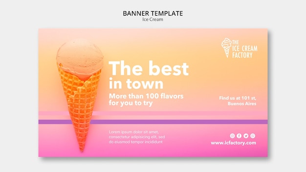 Free PSD ice cream banner template