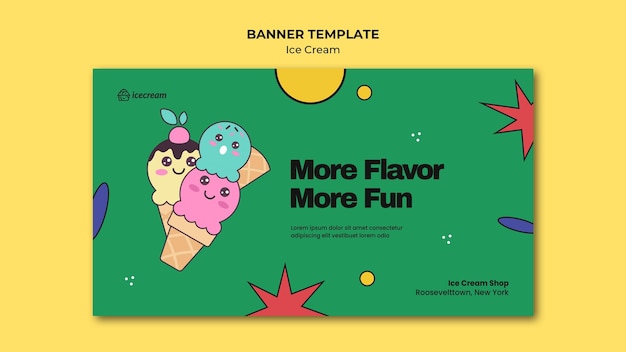 Free PSD ice cream banner template