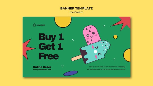 Ice cream banner template