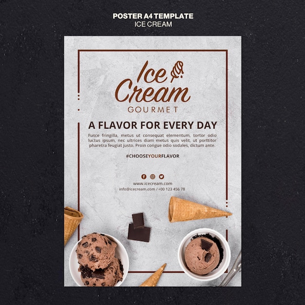 Free PSD ice cream concept poster template