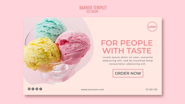 Ice cream cup banner template