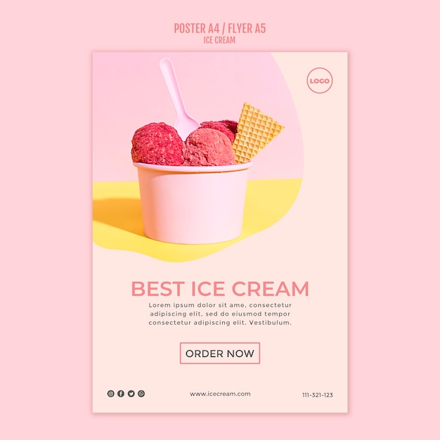 Free PSD ice cream cup poster template