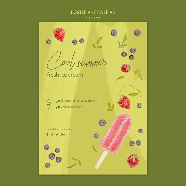 Free PSD ice cream flyer template