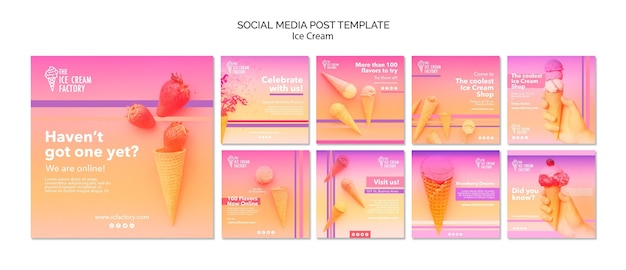 Ice cream instagram post template