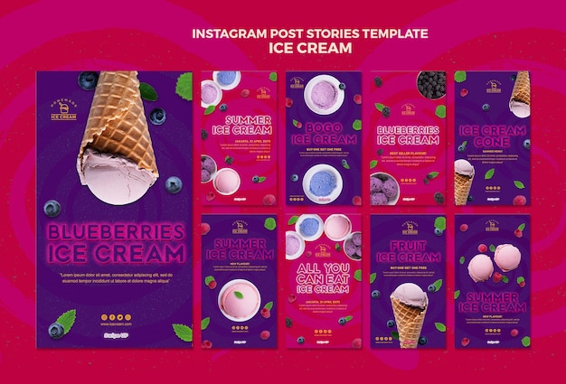 Free PSD ice cream instagram stories