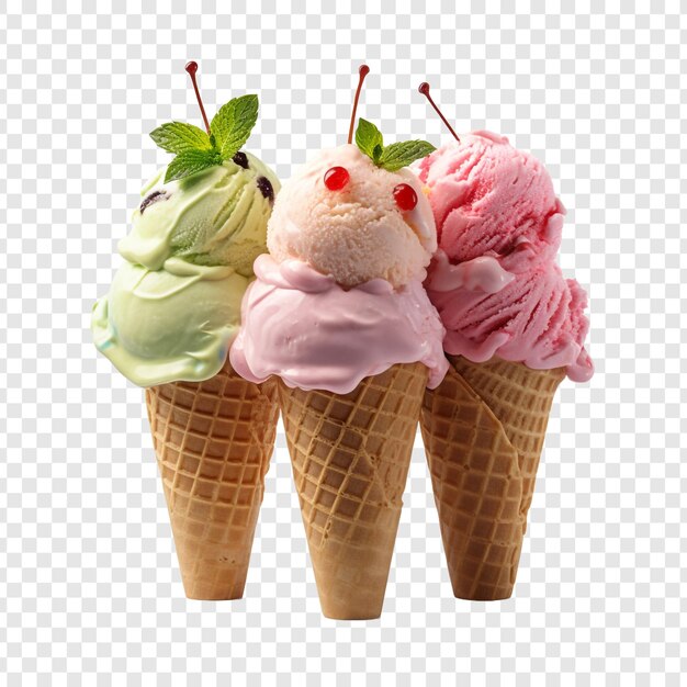 Ice cream isolated on transparent background