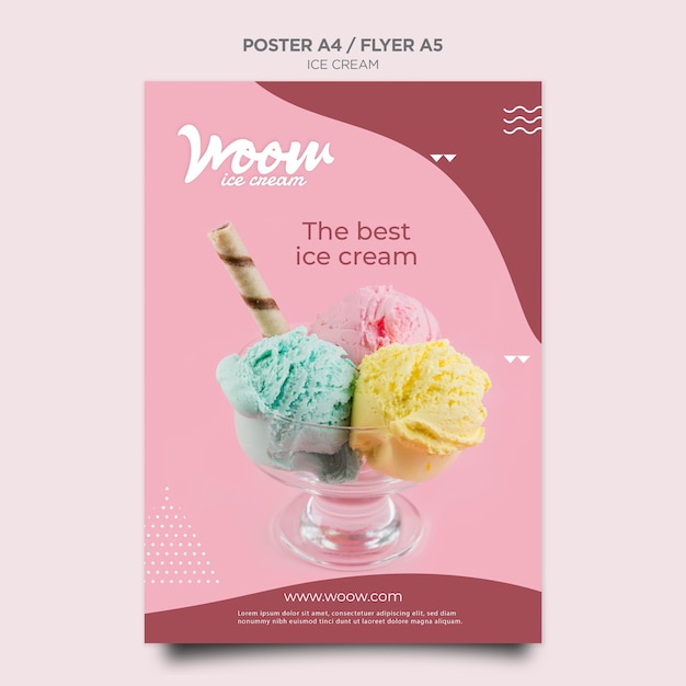 Free PSD ice cream poster template