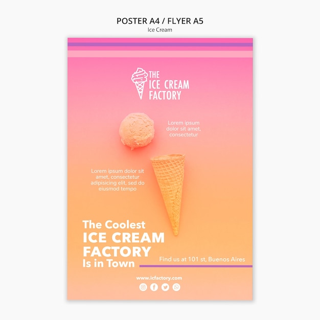 Free PSD ice cream poster template