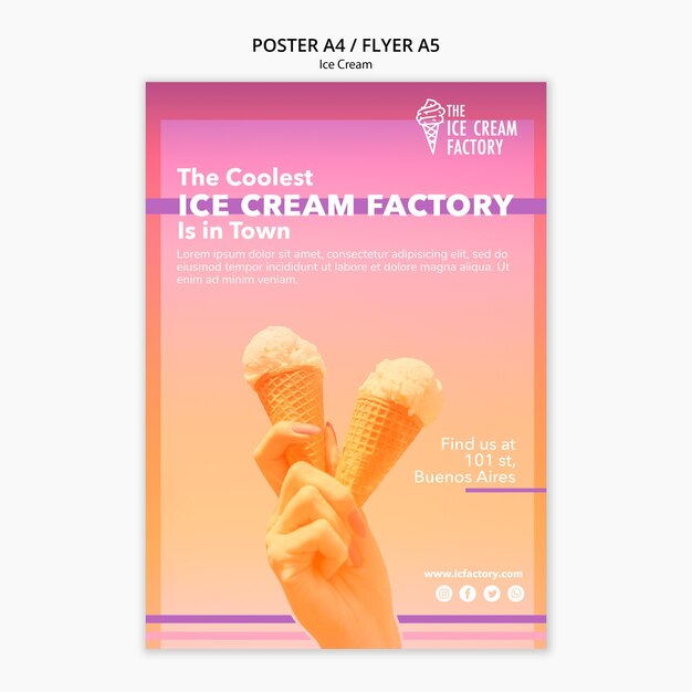 Ice cream poster template