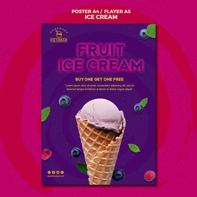 Free PSD ice cream poster theme