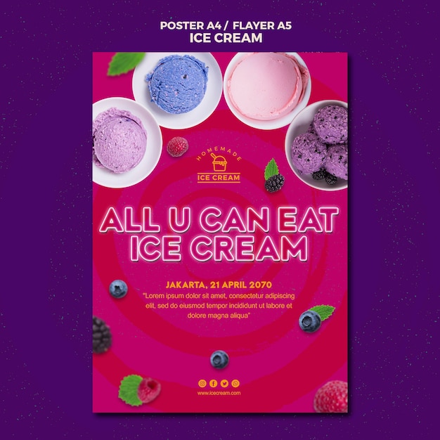 Free PSD ice cream poster