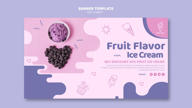 Free PSD ice cream shop banner template