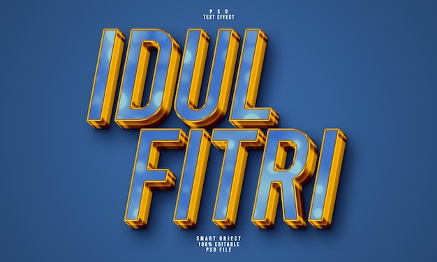 Idul Fitri 3D editable text effect