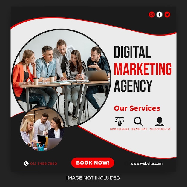 Free PSD igital marketing live webinar and corporate social media post template