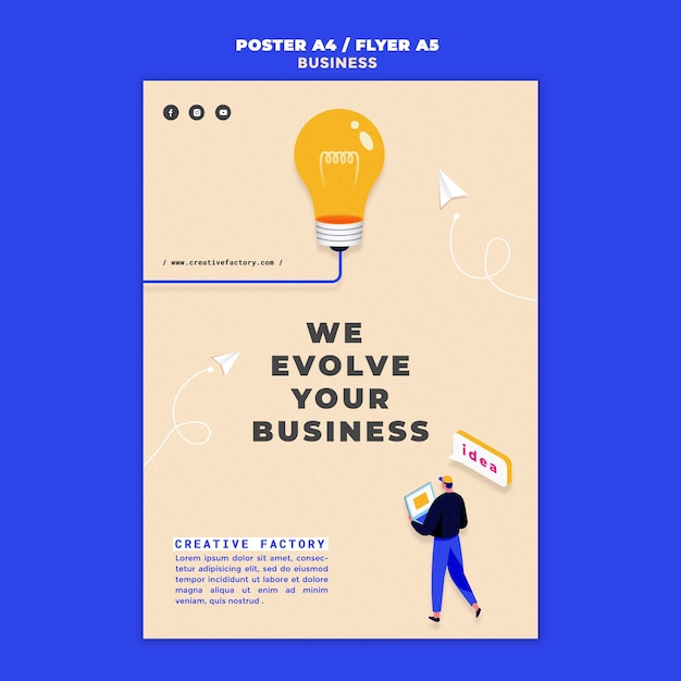 Free PSD illustrated business print template