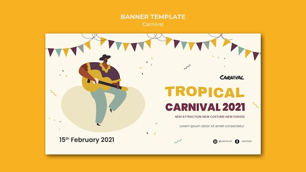 Free PSD illustrated carnival banner template