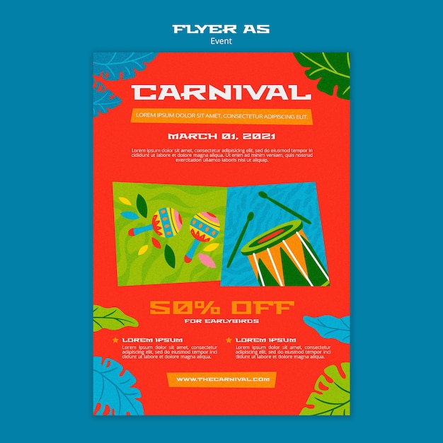 Illustrated carnival poster template