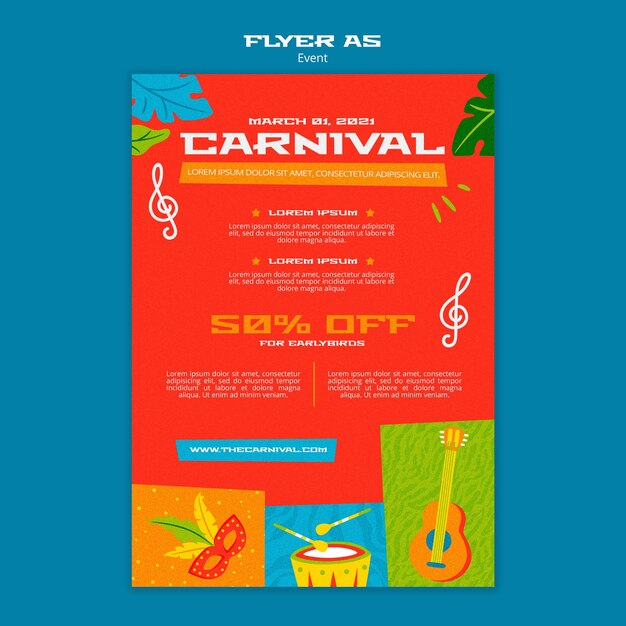 Illustrated carnival poster template