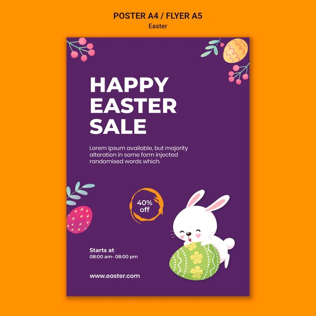 Illustrated easter event print template