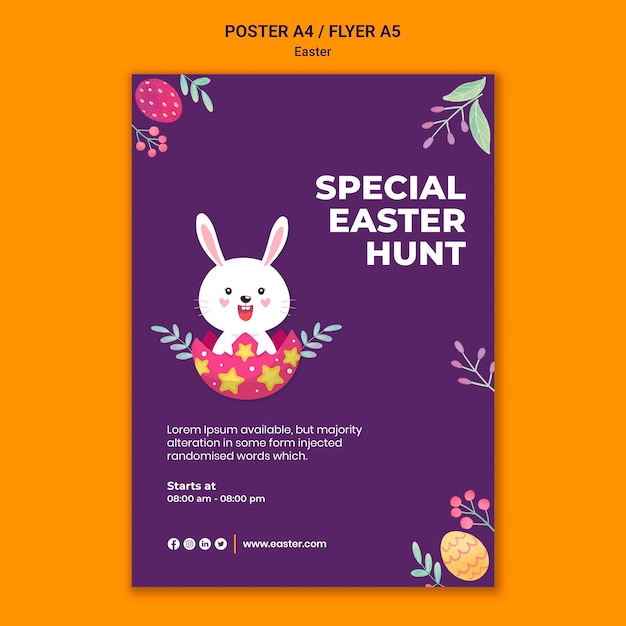 Illustrated easter event print template