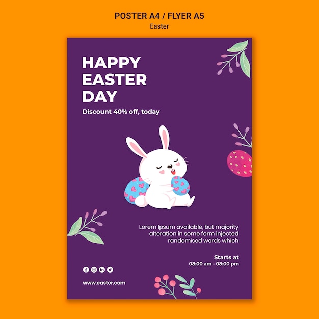 Illustrated easter event print template