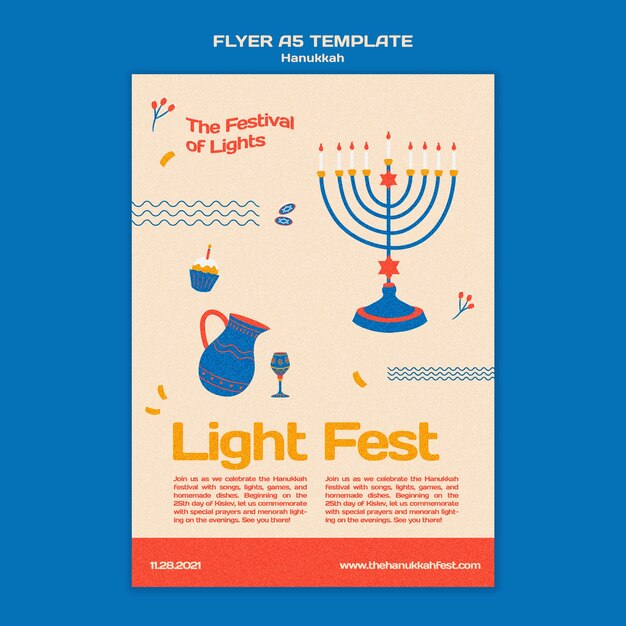 Free PSD illustrated hanukkah print template